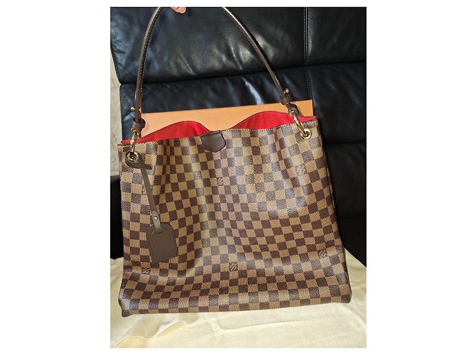 Louis Vuitton Graceful MM in pelle di struzzo marrone chiaro - vista 2