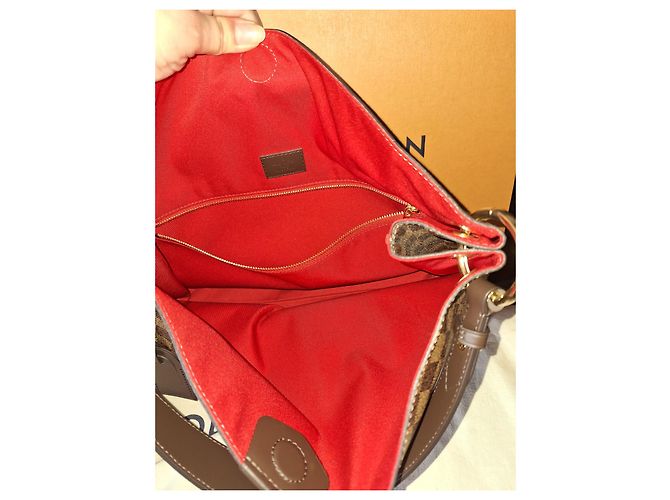 Louis Vuitton Graceful MM in pelle di struzzo marrone chiaro - vista 5