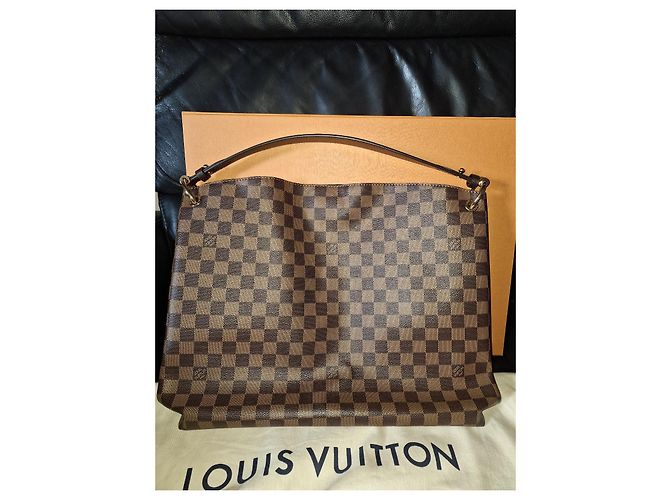 Louis Vuitton Graceful MM in pelle di struzzo marrone chiaro - vista 9