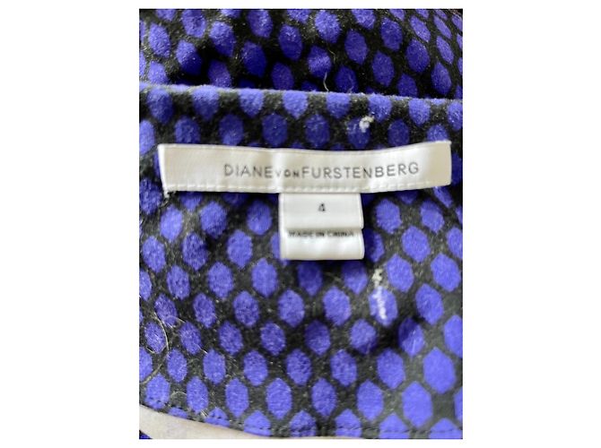 Diane Von Furstenberg DvF Reina US Abito lungo in jersey di viscosa nero e viola - vista 5