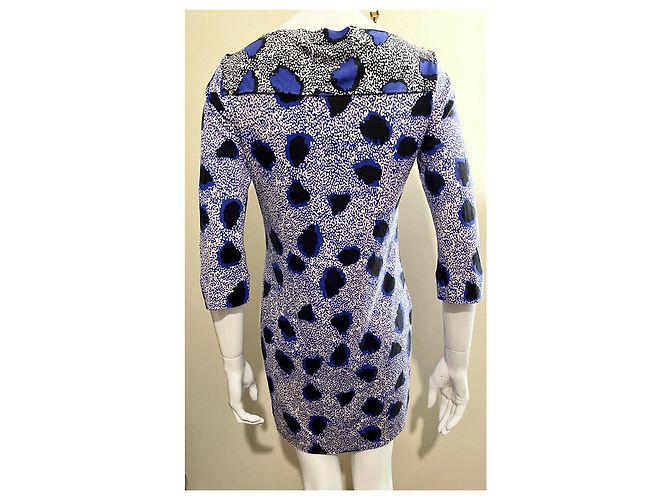 Diane Von Furstenberg Abito DvF Ruri in jersey di seta blu bianco e nero Multicolore - vista 4