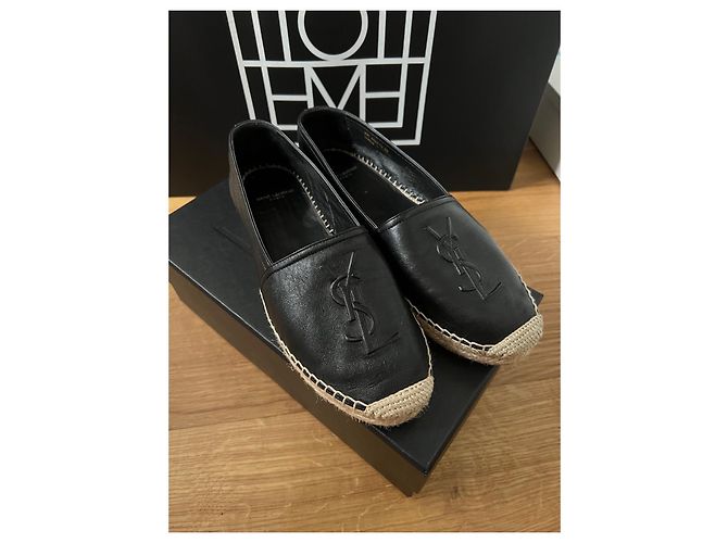 Espadrillas Saint Laurent in pelle nera 39 Nero - vista 2