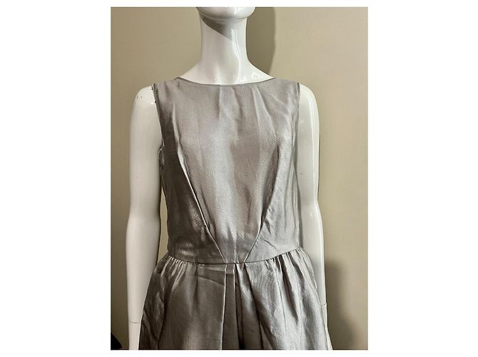 Escada Abito in misto seta grigio argento - vista 2