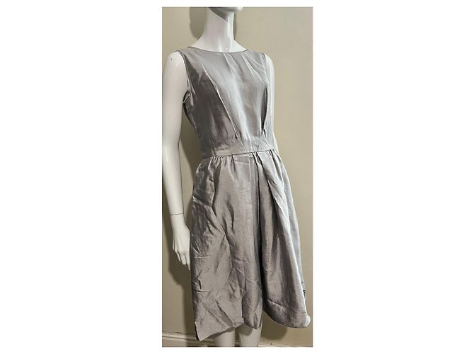 Escada Abito in misto seta grigio argento - vista 3