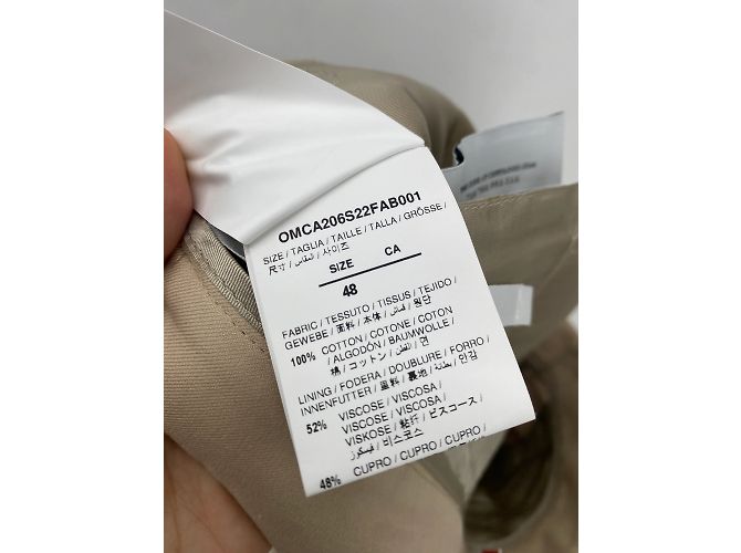 Off White Pantaloni Off-White T.FR 48 Cotone Beige - vista 4
