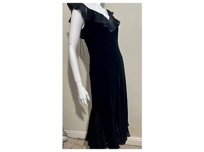 Ralph Lauren Abito da sera Lauren in velluto nero e seta - vista 2