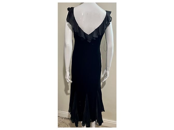 Ralph Lauren Abito da sera Lauren in velluto nero e seta - vista 3