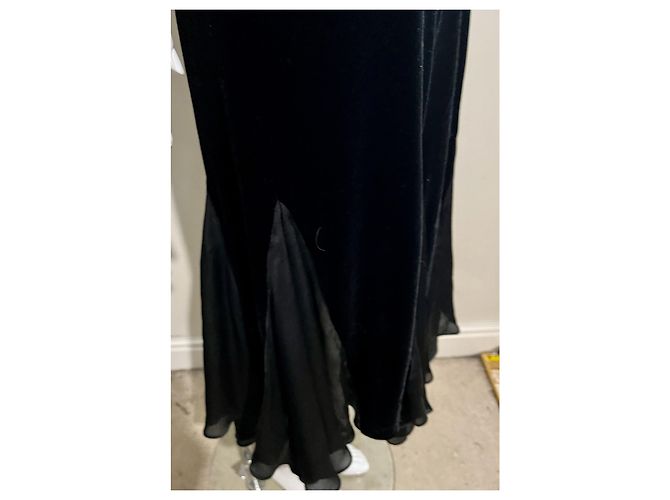 Ralph Lauren Abito da sera Lauren in velluto nero e seta - vista 4