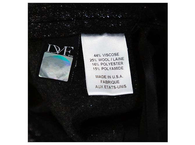 Diane Von Furstenberg DvF Ellen Marie Vintage-Glitzerkleid mit Gürtel Schwarz Silber - Ansicht 5