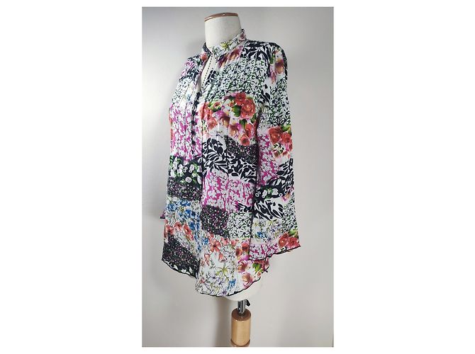 Blusa Peter Hahn floreale in misto seta e cotone Multicolore - vista 3
