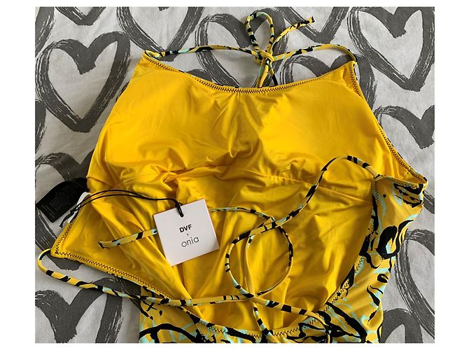 Bañador de una pieza Diane Von Furstenberg Ginny Ceylon Negro Amarillo Verde claro - vista 11
