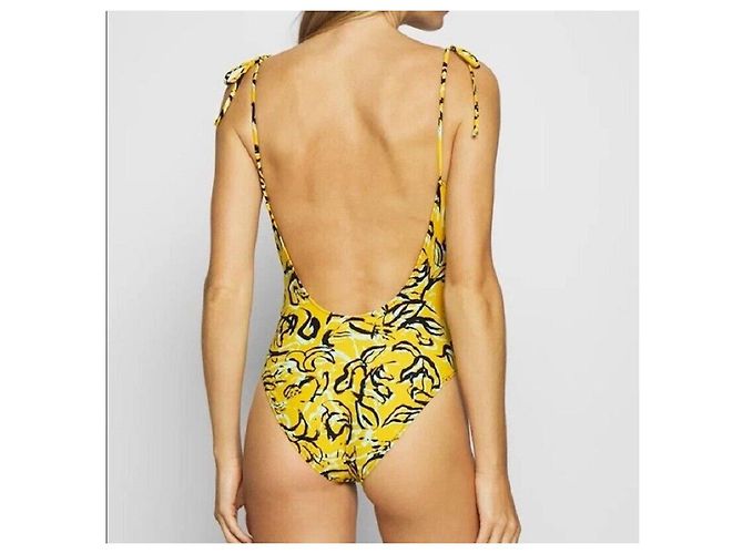 Bañador de una pieza Diane Von Furstenberg Ginny Ceylon Negro Amarillo Verde claro - vista 3