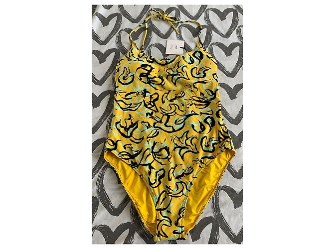 Bañador de una pieza Diane Von Furstenberg Ginny Ceylon Negro Amarillo Verde claro - vista 5