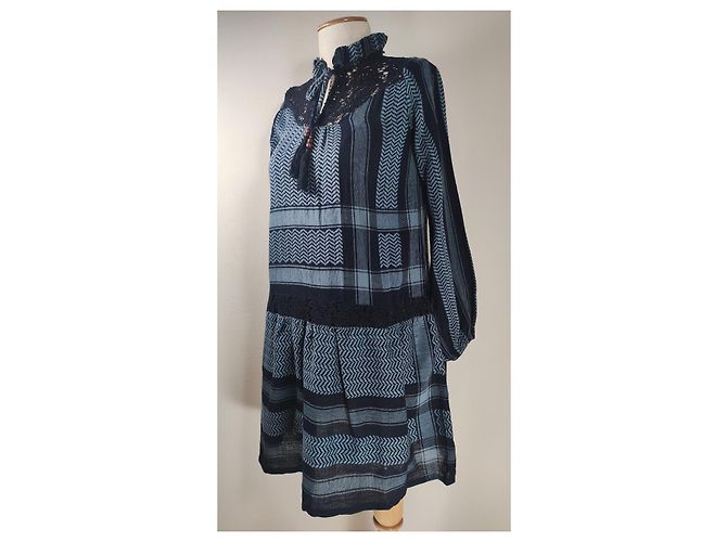 Vestido Carolyn Cecilie Copenhagen Azul de Algodón - vista 2