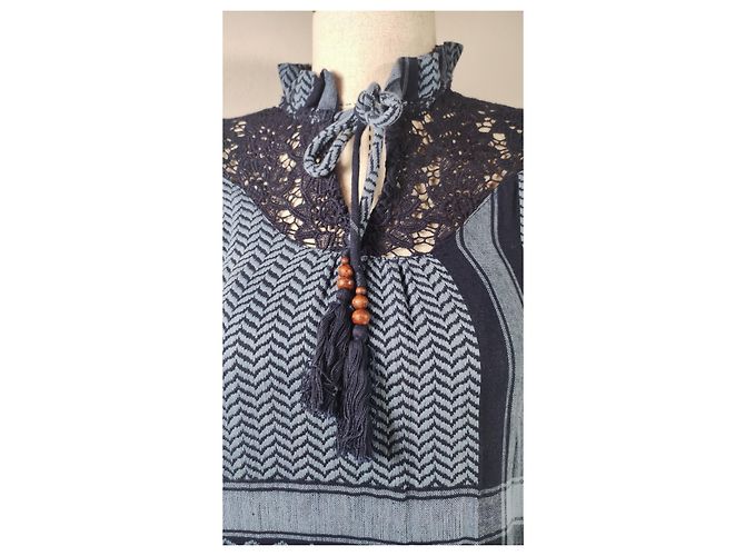 Vestido Carolyn Cecilie Copenhagen Azul de Algodón - vista 3