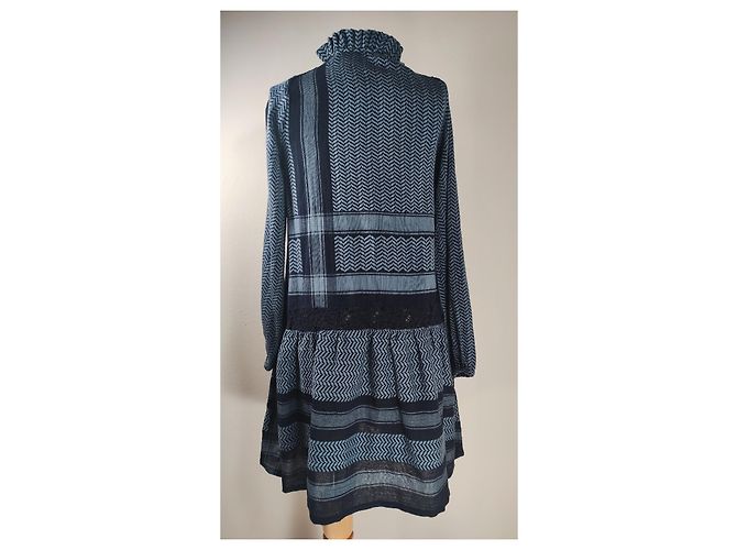 Vestido Carolyn Cecilie Copenhagen Azul de Algodón - vista 4
