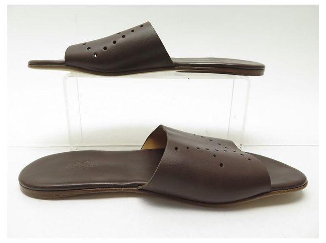 Hermès SCARPE TRAFORATE LOGO H HERMES 42 SCARPE TRAFORATE MULES SANDALI Marrone - vista 2