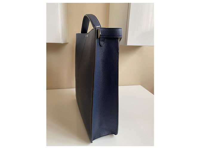 Borsa Fendi Peekaboo ISeeU blu in pelle - vista 12