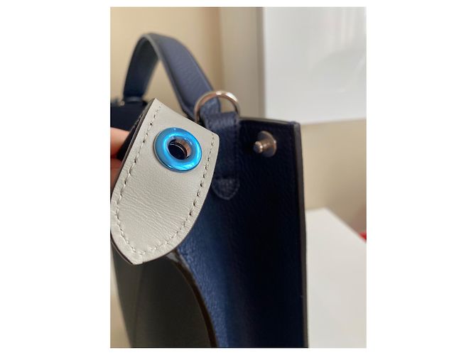 Borsa Fendi Peekaboo ISeeU blu in pelle - vista 13