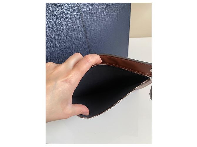 Borsa Fendi Peekaboo ISeeU blu in pelle - vista 17