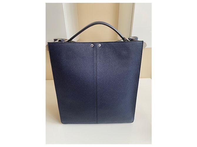 Borsa Fendi Peekaboo ISeeU blu in pelle - vista 8