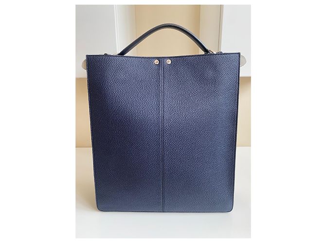 Borsa Fendi Peekaboo ISeeU blu in pelle - vista 9