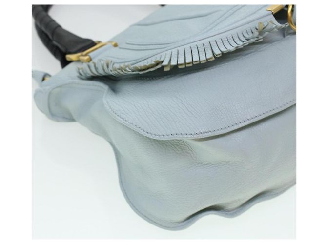 Chloé Borsa a mano Chloe Mercy in pelle blu 04125665-30 Auth yk6792 - vista 15