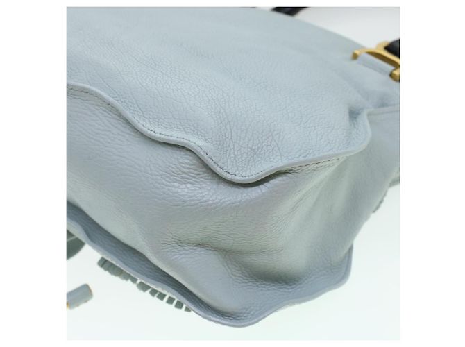 Chloé Borsa a mano Chloe Mercy in pelle blu 04125665-30 Auth yk6792 - vista 16