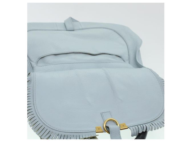 Chloé Borsa a mano Chloe Mercy in pelle blu 04125665-30 Auth yk6792 - vista 19