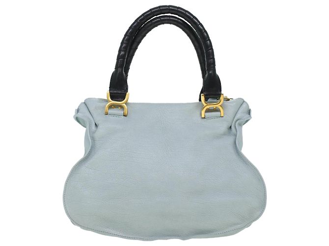 Chloé Borsa a mano Chloe Mercy in pelle blu 04125665-30 Auth yk6792 - vista 2