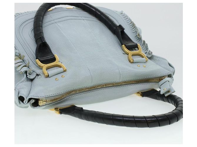 Chloé Borsa a mano Chloe Mercy in pelle blu 04125665-30 Auth yk6792 - vista 6