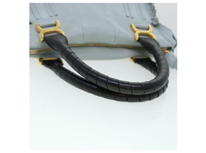 Chloé Borsa a mano Chloe Mercy in pelle blu 04125665-30 Auth yk6792 - vista 7