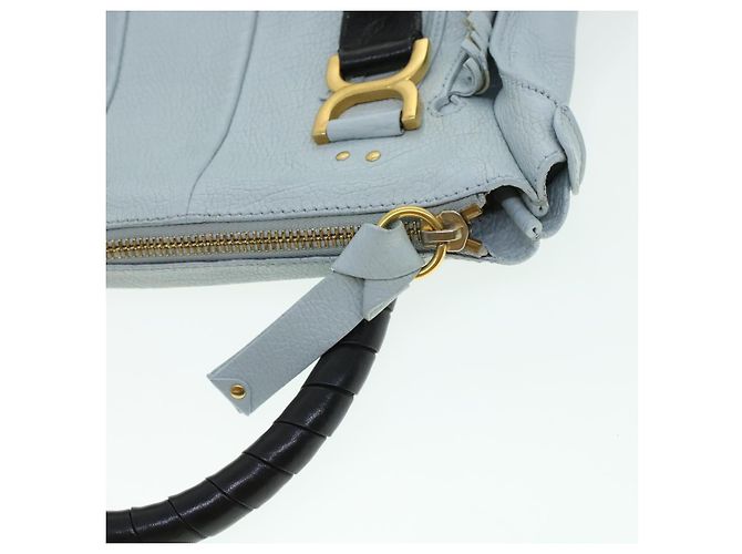 Chloé Borsa a mano Chloe Mercy in pelle blu 04125665-30 Auth yk6792 - vista 9