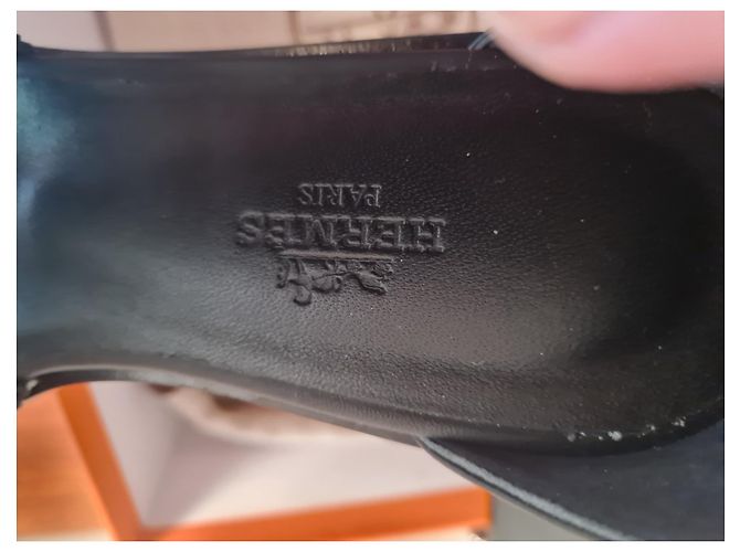 Hermès Santorini Sandalen schwarzes Wildleder Größe 36 - Ansicht 6