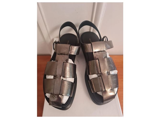 Sandali da pescatore The Row in pelle bronzo - vista 3