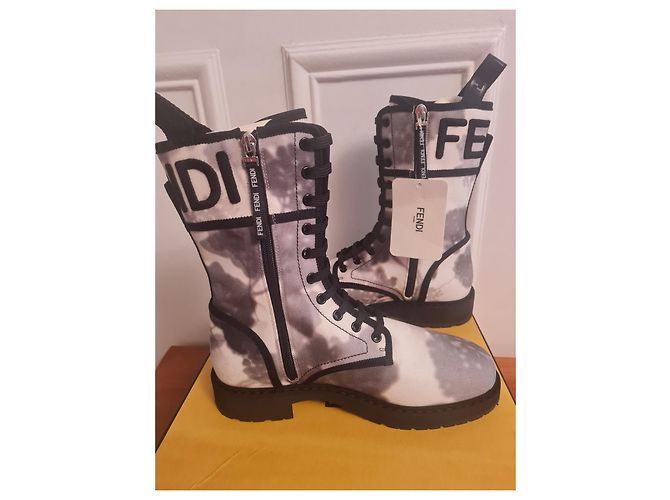 Botas Biker Fendi Shadow de Algodón 39 Multicolor - vista 3