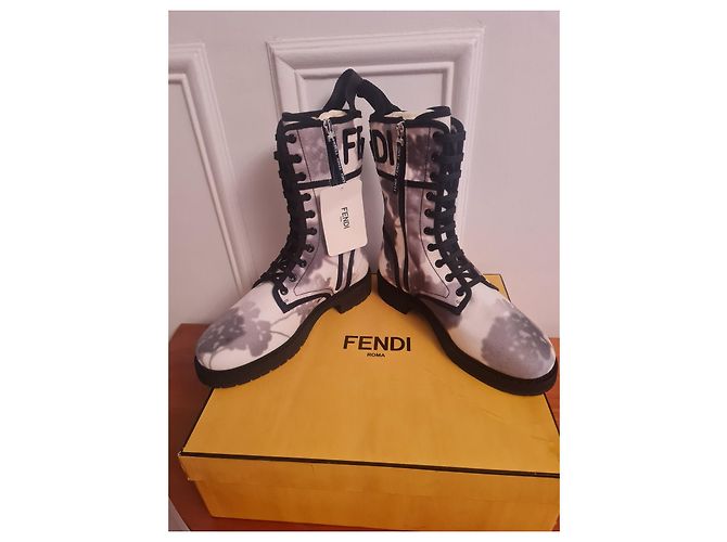Botas Biker Fendi Shadow de Algodón 39 Multicolor - vista 6