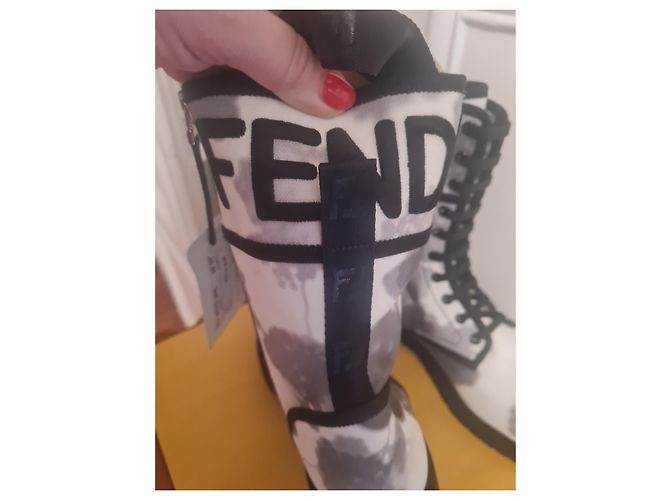 Botas Biker Fendi Shadow de Algodón 39 Multicolor - vista 7