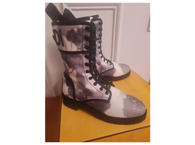 Botas Biker Fendi Shadow de Algodón 39 Multicolor - vista 9