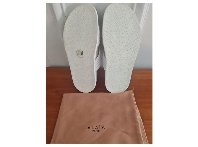 Alaïa Leder Mules Weiß - Ansicht 6