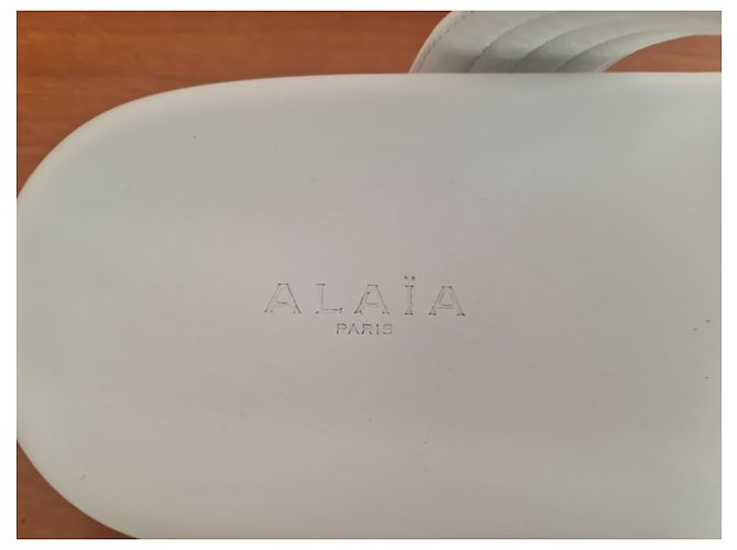 Alaïa Leder Mules Weiß - Ansicht 8