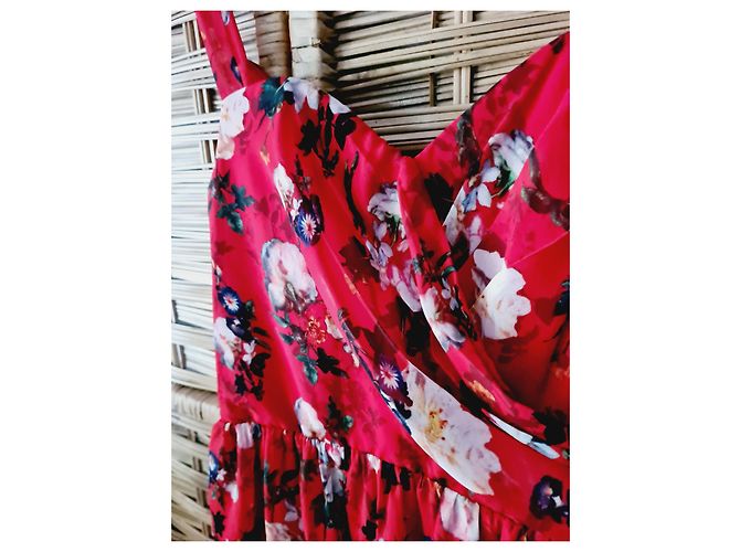 The Kooples Rotes Trägerloses Kleid mit Blumenmuster - Ansicht 2