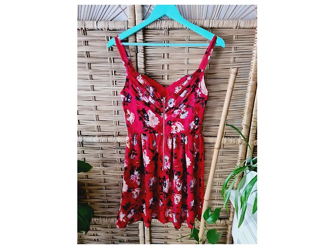 The Kooples Rotes Trägerloses Kleid mit Blumenmuster - Ansicht 5