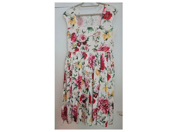 Vestido midi de algodón con estampado floral Dolce & Gabbana Multicolor - vista 3
