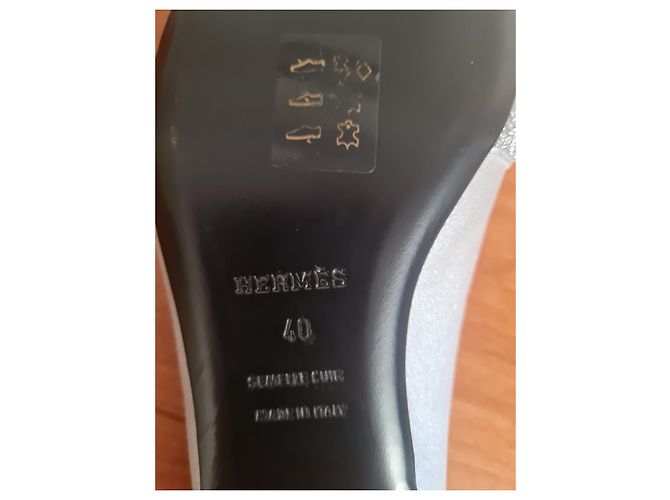 Hermès Roxane Leder Mules Grau - Ansicht 3
