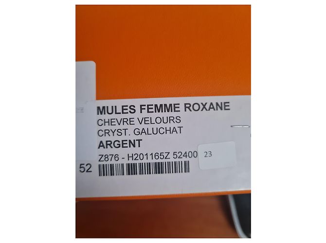 Hermès Roxane Leder Mules Grau - Ansicht 5