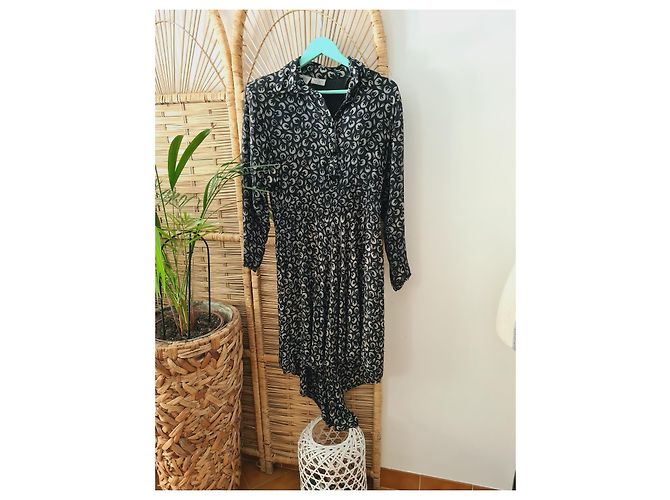 Valentino Seidenkleid Tie Dye Beige Grau Schwarz - Ansicht 11