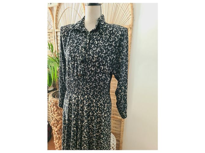Valentino Seidenkleid Tie Dye Beige Grau Schwarz - Ansicht 2