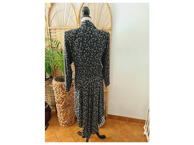 Valentino Seidenkleid Tie Dye Beige Grau Schwarz - Ansicht 5