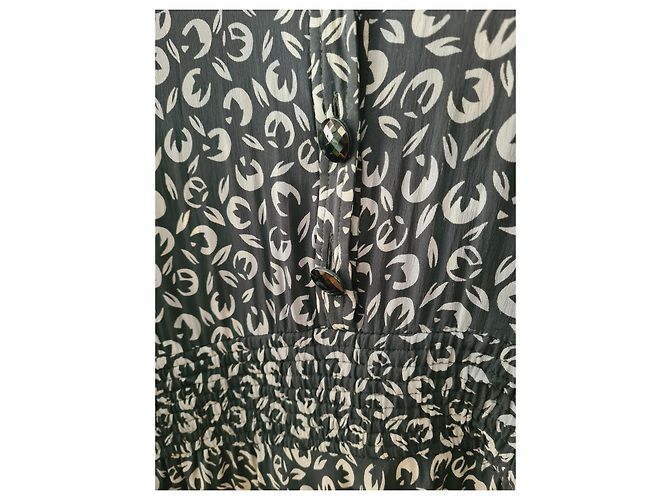 Valentino Seidenkleid Tie Dye Beige Grau Schwarz - Ansicht 8